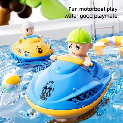 Çocuk Banyo Oyuncakları Sevimli Çizgi Film Motorlu Tekne Su Oyunu Kurmalı Oyuncaklar Bebek Banyo Suyu Küvet Yaz Açık Hava Su Oyunu Oyuncakları