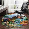 1PC Dinosaur Non-Slip Floor Round carpet, Office, family, bedroom, Large Area Rug Indoor Rugs,  Durable PolyesterH0396