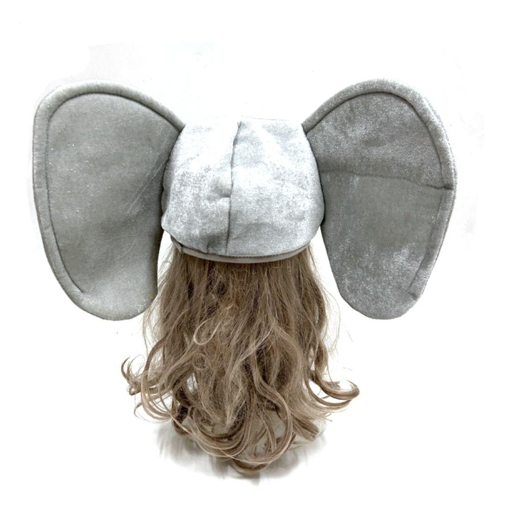 Cute Plush Animal Hat Cartoon Elephant Head Cover Party Supplies Halloween Headgear Photo Props