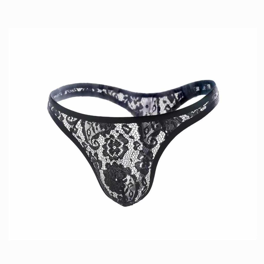 Clothes New Men's Sexy Panties Lace Transparent Thong Men's Sexy Panties T-Pants