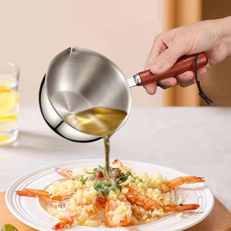 150ML-300ML Stainless Steel Milk Pot Hot Oil Pan Butter Melting Sauce Cooking Small Pot Kitchen Essential Tool