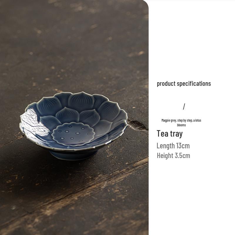 Ceramic High-Legged Tea & Pastry Plate - Exquisite Chinese Style for Engagements & Snacks