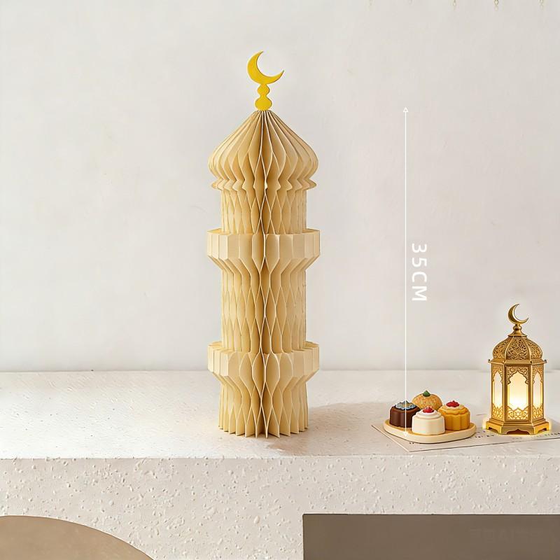 

1-5pcs Ramadan Decoration 2026 Ramadan Distributions 3D Honeycomb Ornaments Palace Moon Stars Ornament Eid Mubarak Islamic Decor
