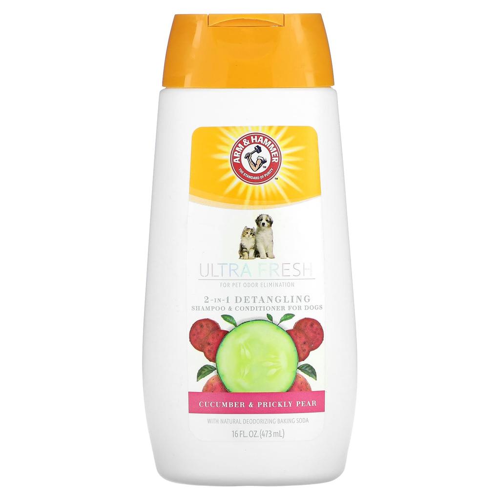 Arm & Hammer, 2-In-1 Anti-Tangle Shampoo & Conditioner for Dogs, Cucumber & Cinnamon, 473 Ml (16 Fl Oz)