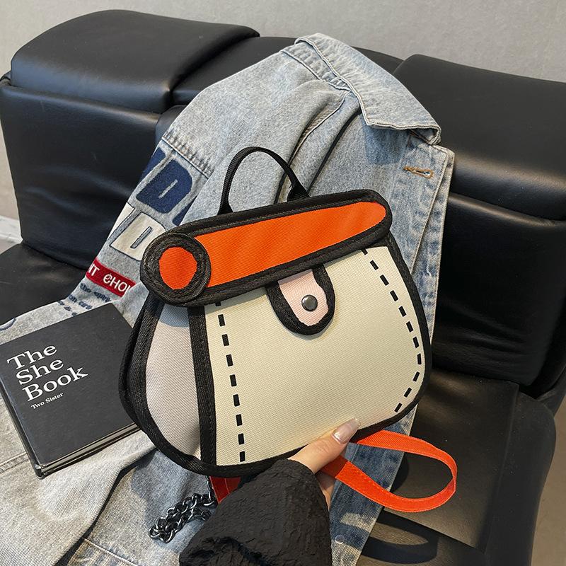 

Summer new trend cute cartoon comic sense beautiful casual portable shoulder messenger bag women s bag оранжевый