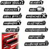 12 Pcs Tool Box Magnetic Labels with Icons, Automotive Toolbox Magnet Stickers