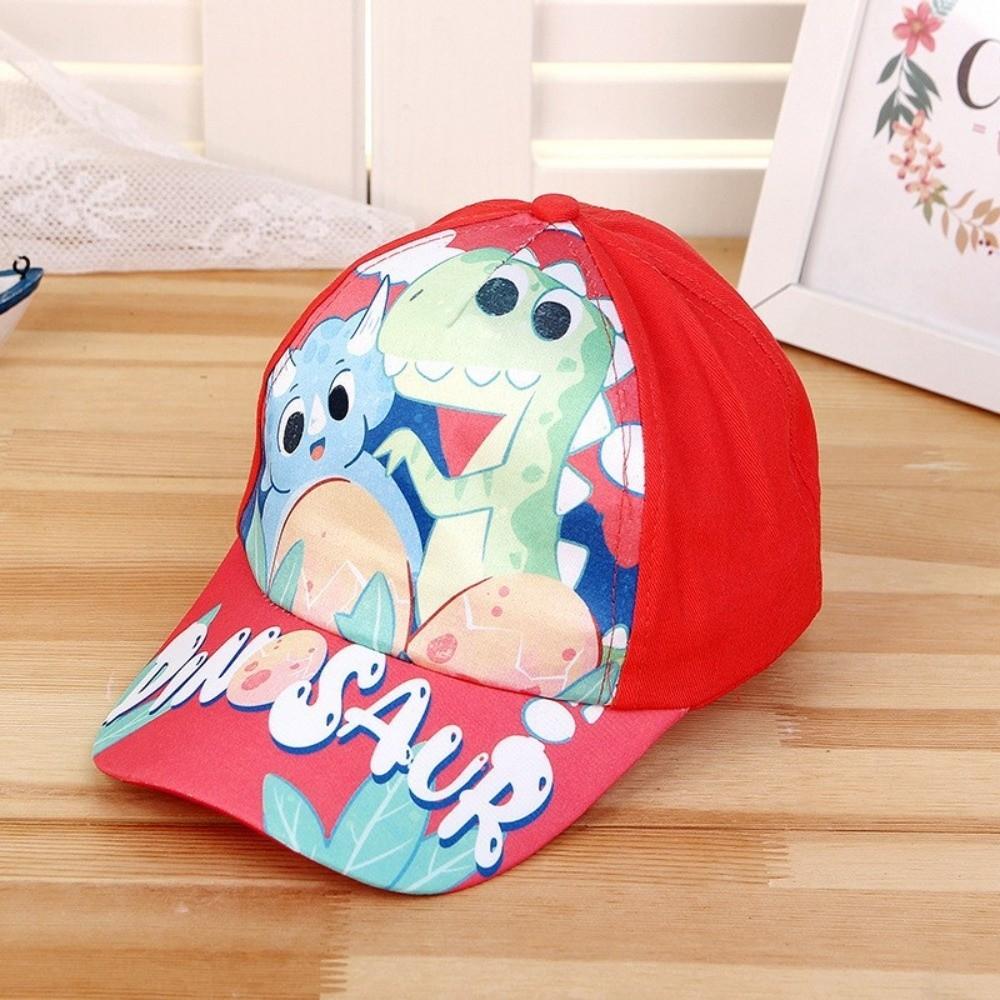 Breathable Cartoon Print Cap Cotton Child Sun Hat Fashion Kids Dinosaur Baseball Cap Gifts