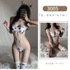 Lingerie sexy giapponese uniforme da mucca tuta intera bikini sexy a tre pezzi traforato cosplay pezzo unico