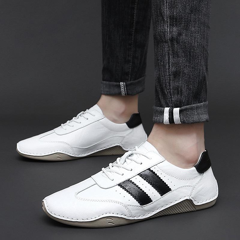 

Туфли из коровьей кожи для мужчин, осенние, в британском стиле, трендовые, повседневные, кожаные, мужские, на одну ногу, из мягкой кожи, туфли для вождения осьминог, мужские 38