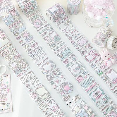 1 Roll Cute Cartoon Die-cut Tape Toploader Deco Stickers DIY Scrapbooking Journaling Decorative Collage Stickers Tape