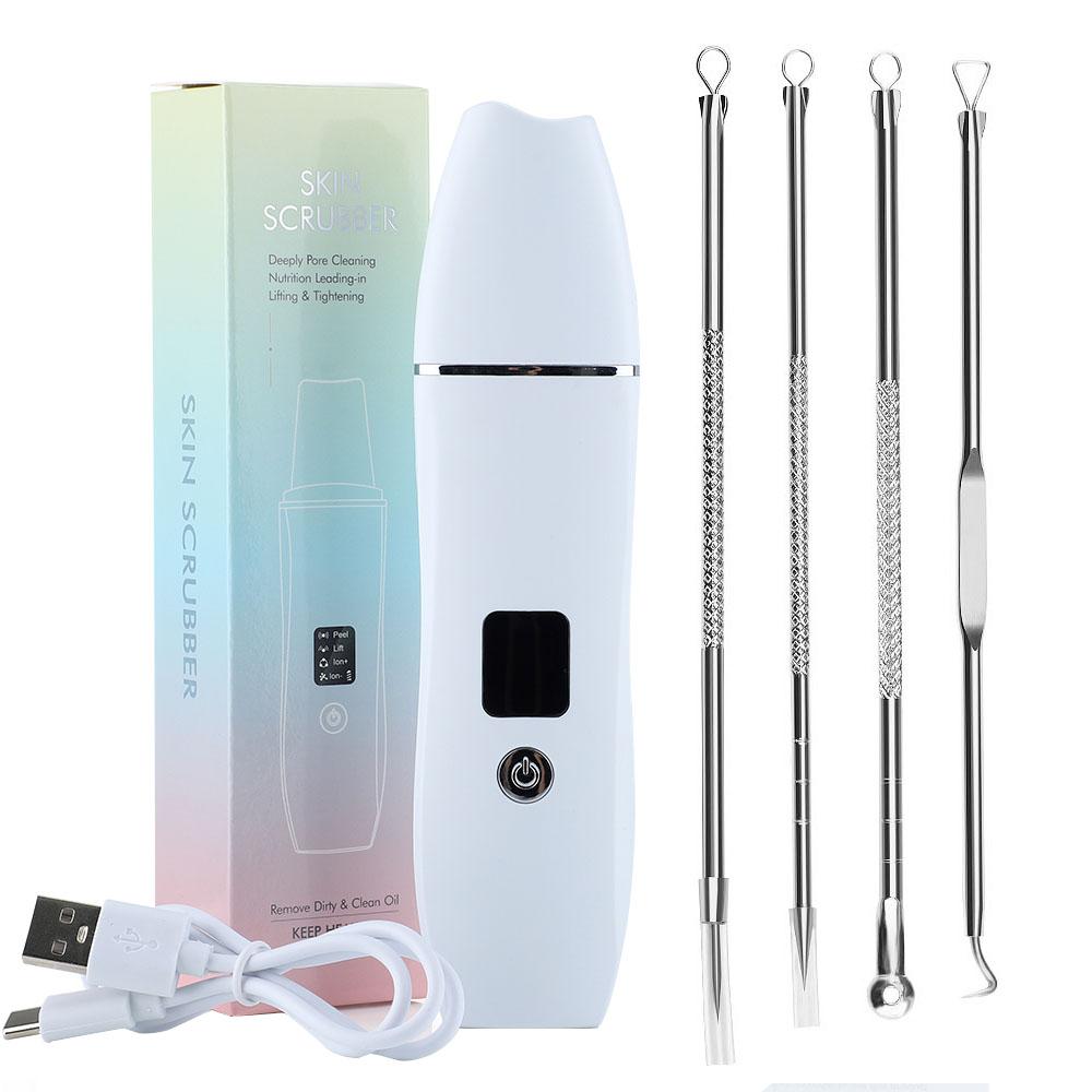 Ultrasonic Facial Cleaner Device EMS Skin Scrubber Blackhead Remove Pores Deep Cleaning Peeling Sholve Skin Care Face Lifting