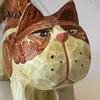 Unique Handcrafted Cat Decor Tabby Wood Figurine with Painting, Hand Carved Basswood Decorative Car Accessories Statue, Animal Art Ornament