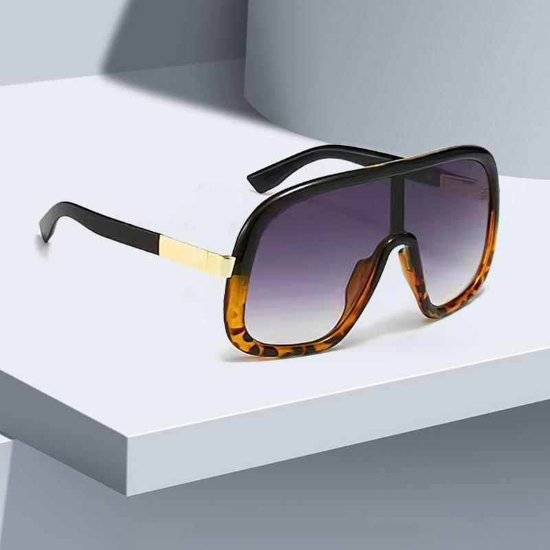 Modern Geometric Structure Wide Frame Square Sunglasses Futuristic Design Fashionable Accessories Luxury Sunglasses Female