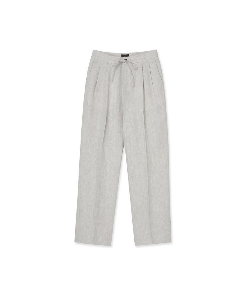 IOLO Relax Linen Double-Pleat Pants_Oatmeal