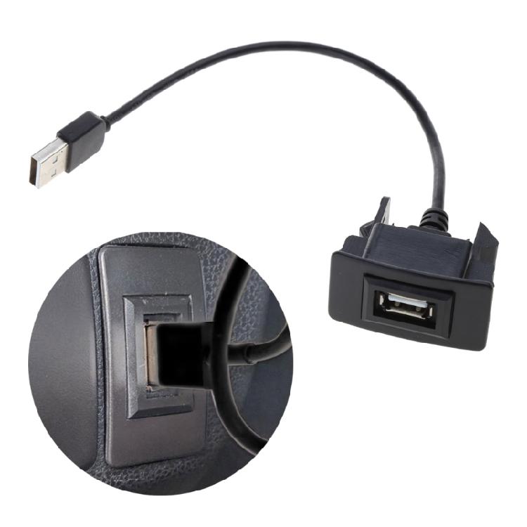 USB Dashboard Mount USB Socket 2.0 Port Panel Extension Cable Adapter
