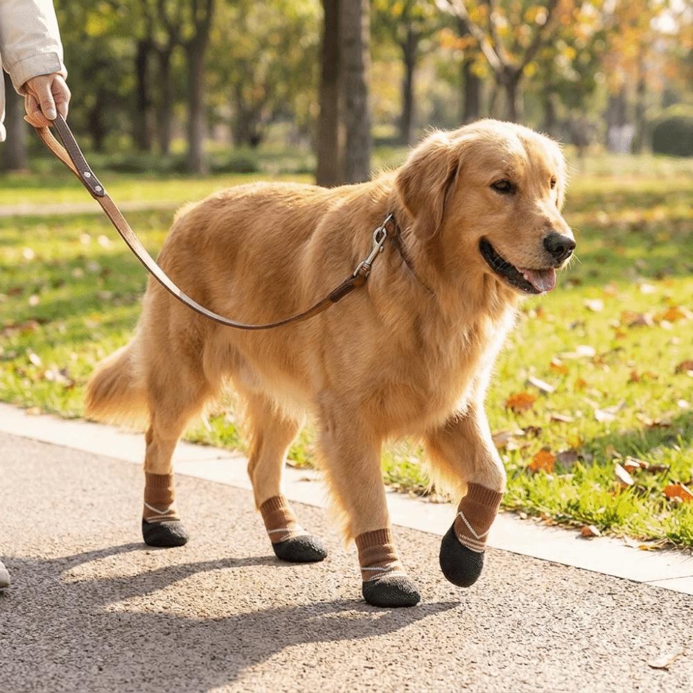 4PCS Breathable Pet Floor Socks Adjustable Dog Foot Covers Knitted Pet Knitted Socks Outdoor Use