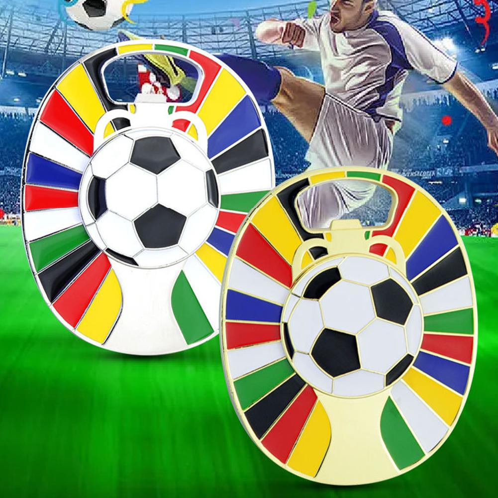 Football Bottle Opener Fridge Magnets Zinc Alloy Soccer Bottle Opener Multifunction Football Fridge Magnets Souvenir Party Favor