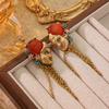 Spain's Best-selling Light Luxury High-end Earrings 925 Silver Needle Plated 18k Gold Retro Inlaid