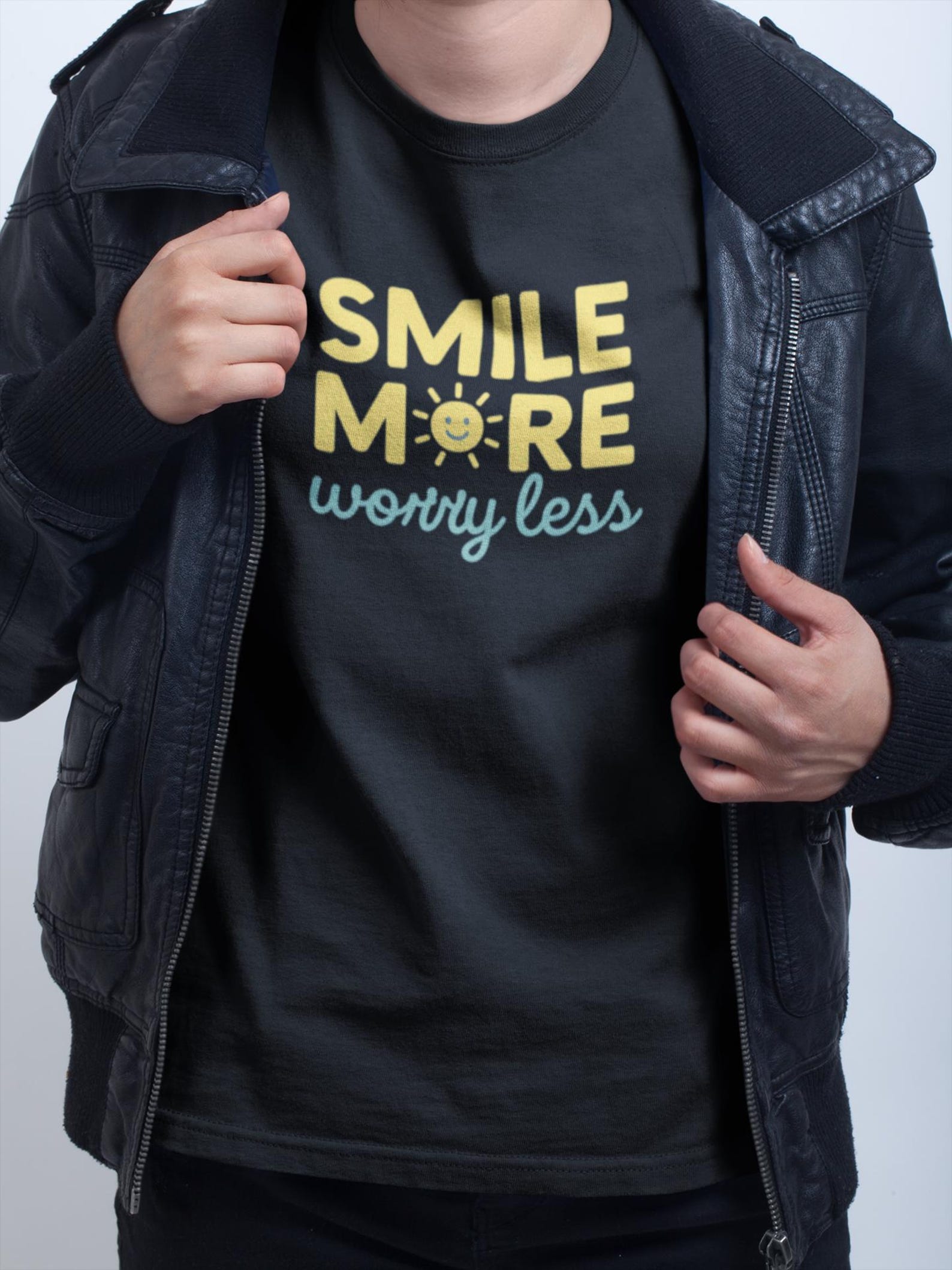 Smile More Worry Less T-Shirt | Positive Unisex Tee S