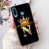 Fashion Crown Initial Letter Case For Huawei P30 Lite P30 Pro Soft Silicone TPU Cover For Huawei P30lite P 30 P30Pro Phone Cases