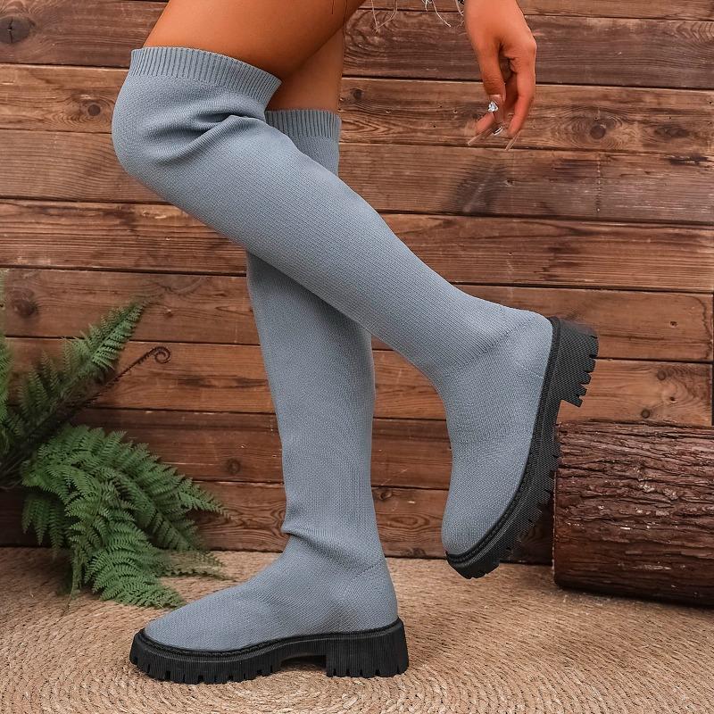 Fashion Over-the-knee Boots Women's 2025 New Platform Long-thigh Boots Heighten