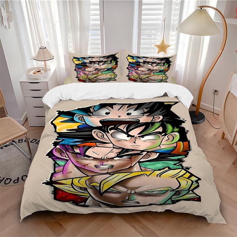 3pcs Dragon Ball Z Duvet Cover Set, 1 Duvet Cover + 2 Pillowcases (No Insert), High-Definition Print, Home & Dorm Set Yy251208075