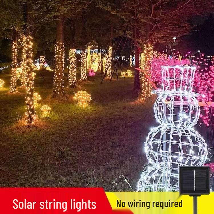Solar LED Lichterkette - Wasserdichte Outdoor Weihnachts- & Gartendekoration mit 8 Modi