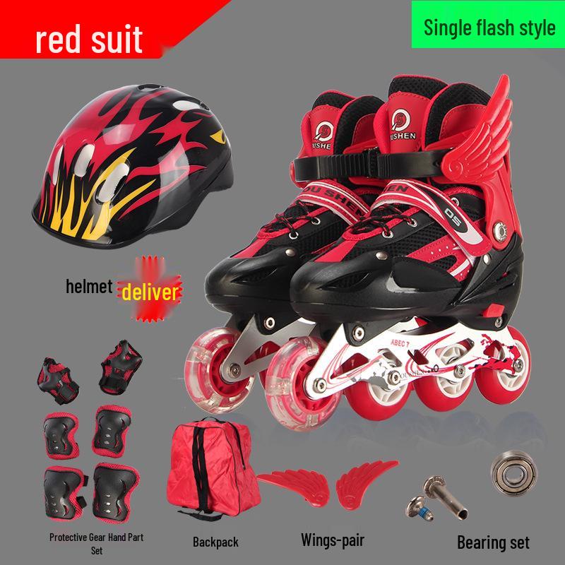 Patines de Ruedas Flash Ajustables de PU para Principiantes - Unisex, Zapatos de Patinaje en Línea para Niños