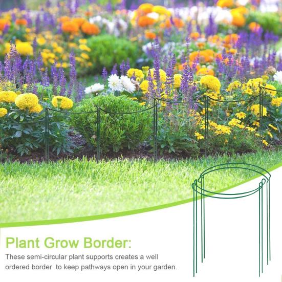 Plant Support Stakes Half Round Top Metal Plant Stake Peony Cages And Supports Garden Plant Support Rings for Outdoor Indoor Plants Tomato Hydrangea