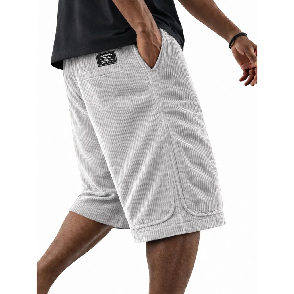 Men's -color Casual Corduroy Loose Five-inch Length Shorts - Men's Breathable And Comfortable Sports Shorts