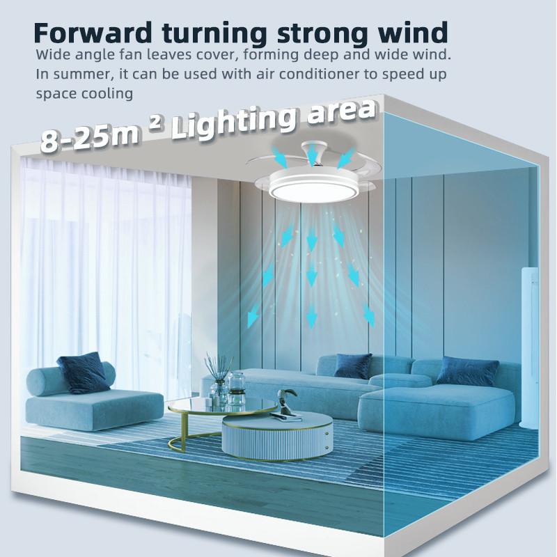 36“42”48“ Modern Smart Ceiling Fan Lamp Household DC Motor Ceiling Fan With Light Foldable LED Air Cooler Lamp