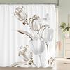 JY01Flower Shower Curtain Bathroom Waterproof Polyester Shower Curtain Floral Printing Curtains for Bathroom Shower with Hooks@1