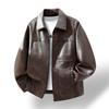 Spring and Autumn Men's Slim Leather Jacket New Men's Leather Jacket Large Size Leather Jacket Men's Thin