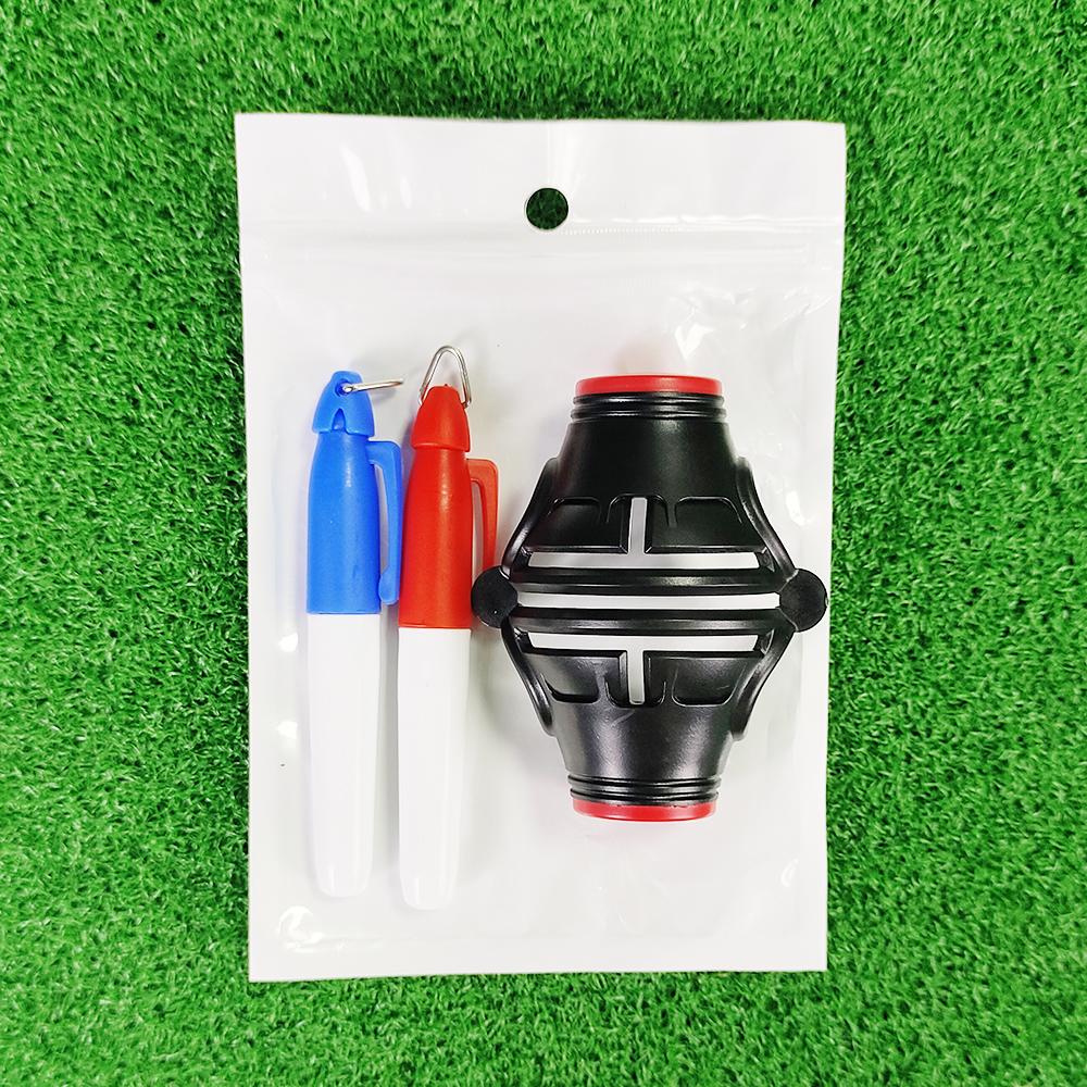 

1 golf line marker with 2 drawing markers, push rod golf push rod positioning push rod precision assisted golf drawing alignment красный