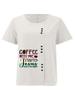 Damenmode Buchstabenmuster Druck Rundhals Kurzarm T-Shirt Lässig Baumwolle Leinen Grafikshirt Freizeit Locker Sommer Bluse Tops