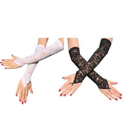 Fingerlose Spitzärmel für Damen, Lange durchsichtige Netzarme für Kostüm-Styling, Outdoor-Kleidung, Layering und täglichen Gebrauch