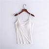 Camisola de modal con relleno para mujer, sin copas con aro de acero, ropa interior de cuerpo entero, camiseta deportiva de yoga