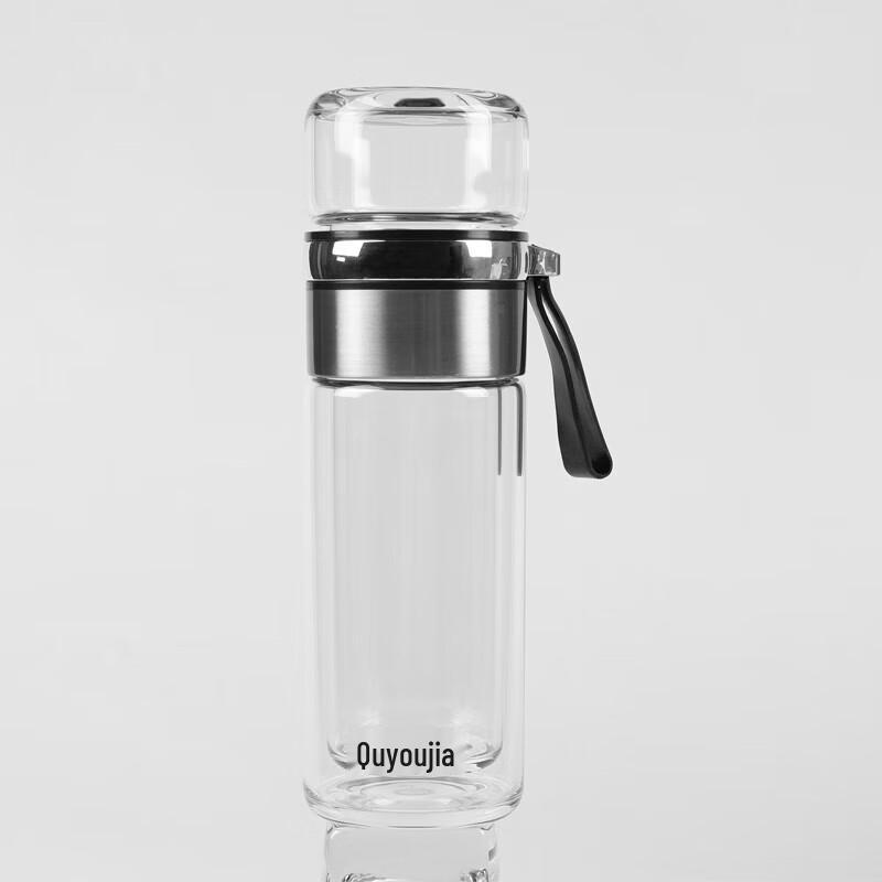 Стеклянная бутылка-заварник с двойными стенками