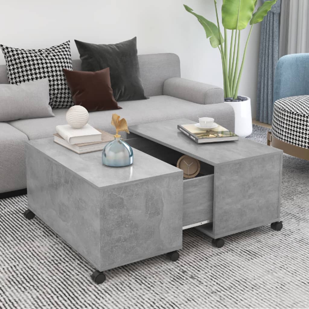Coffee Table Concrete Gray 75 x 75 x 38 cm Particleboard