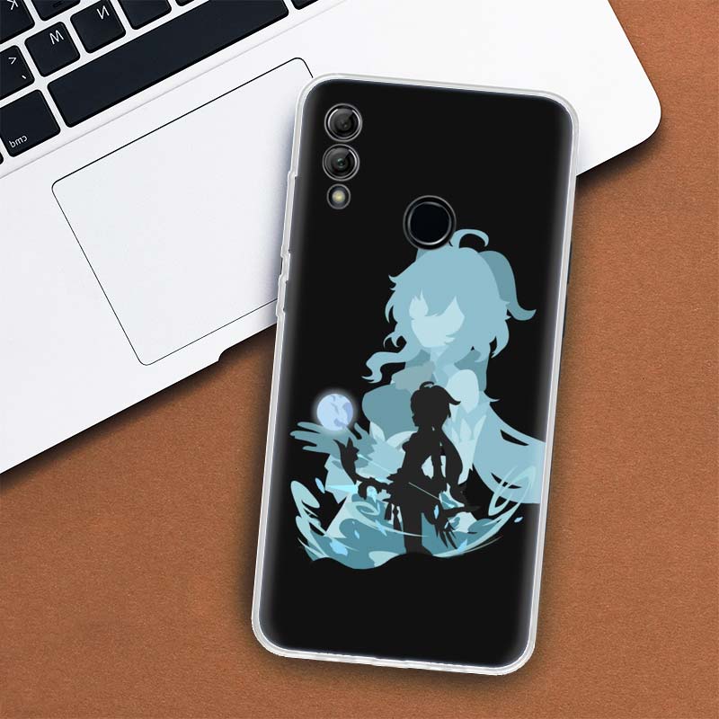 

Черный художественный чехол Genshin Impact для телефона Huawei Y5 Y6 Y7 Y9S P Smart Z 2021 2019 Honor 10 Lite 9 20 9X 8S 8X 8A Pro 20i Coq Honor 1020i