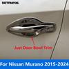 For Nissan Murano 2015- 2024 Chrome Side Door Handle Bowl Cover Trim Protection Cap Exterior Accessories Car Styling