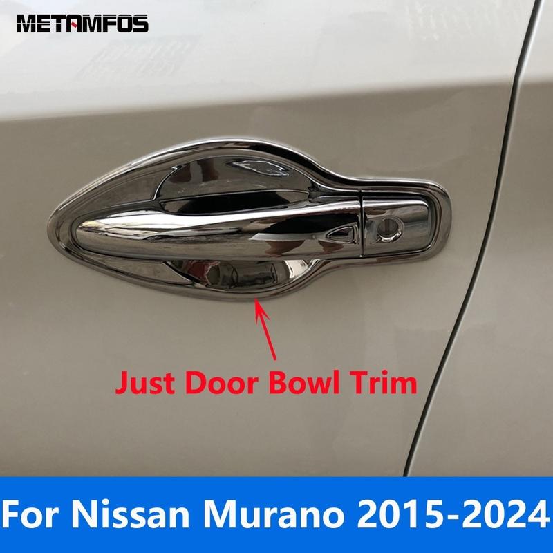 For Nissan Murano 2015-  2024 Chrome Side Door Handle Bowl Cover Trim Protection Cap Exterior Accessories Car Styling