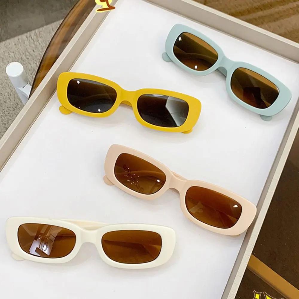 New Trend Children's Fashion Sunglasses Travel Summer Beach Outdoor UV400 Shades Retro Baby Girl Boy Small Rectangular Eyewear
