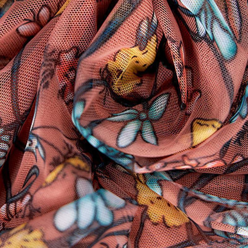 Vestido de manga corta suelto y fino de talla grande, largo medio, de malla floral pequeña de verano