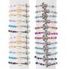 Pack of 12 Adjustable Handcrafted Turtles Bracelet Set Fashion Wristbands with Turquoise Crystal Wood Bead Details