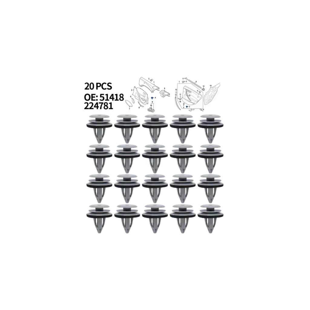 20-100PCS Auto Door Panel Clip with Seal Ring Auto Fastener Rivet Bumper Clip Retainer Car Interior Retaining Accessories