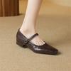 Small Square Head One-word Buckle Shallow Mouth Single Shoes Summer New Simple Retro Soft Sole Comfortable Mary Jane Shoes
