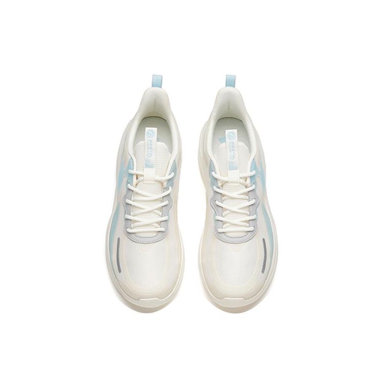 Anta Lingyun Leather Patchwork Cushioning Slip Resistant Abrasion Resistant Low top Running Shoes Men's White Blue 112145541R-1