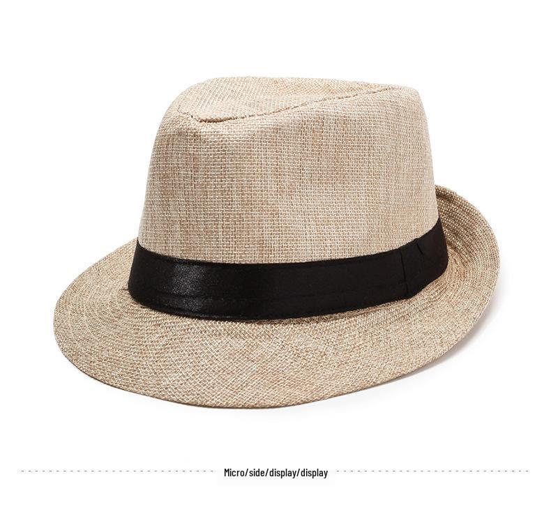 Men's Cotton Linen Fedora: Breathable Sun Protection Hat for Outdoor Activities