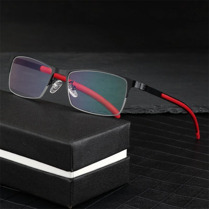 Outdoor Shade Anti-UV Sun Photochromic Gray Hyperopia Eyeglasses Semi-Rimless Resin Lens Prescription Glasses 0 +50 +75 To +600